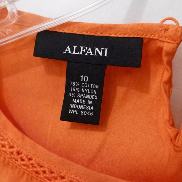 Alfani Bright Orange Sleeveless Blouse - Picture 3 of 3